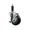 Service Caster 3.5'' Black Poly Swivel 1'' Expanding Stem Caster with Brake SCC-EX20S3514-PPUB-BLK-TLB-1 - alternate 1